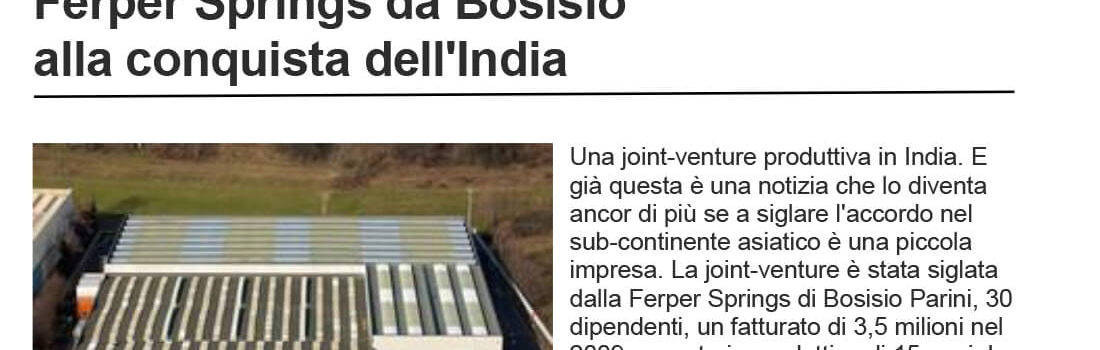 Ferper Springs da Bosisio alla conquista dell’India